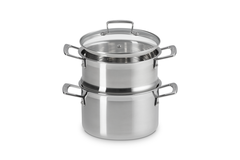 3 ply Stainless Steel Casserole with Steamer Set