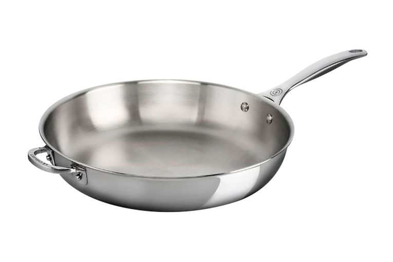 Signature Stainless Steel Uncoated Frying Pan with Helper Handle Le Creuset UK
