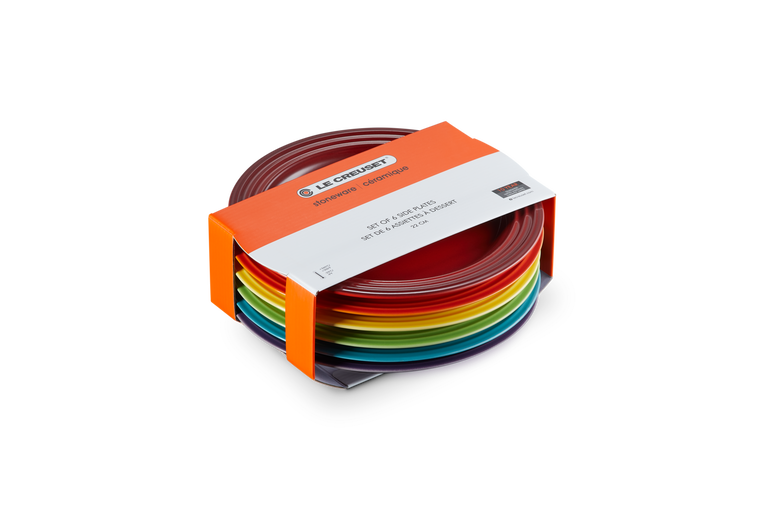 Stoneware Rainbow Set of 6 Side Plates
