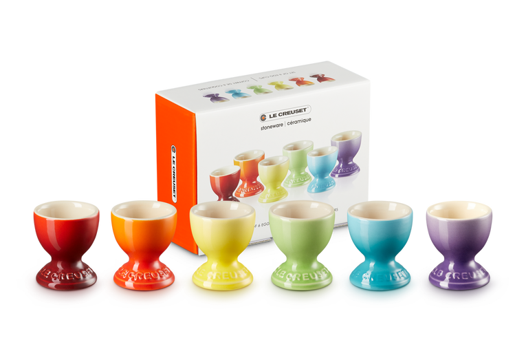 Stoneware Rainbow Set of 6 Egg Cups