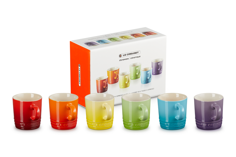 Stoneware Rainbow Set of 6 Espresso Mugs | Le Creuset UK
