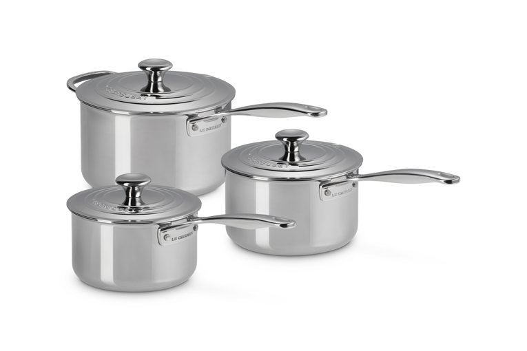 Signature 3 ply Stainless Steel 3 piece Saucepan Set