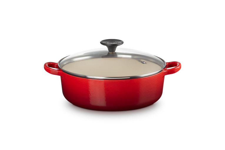 Cast Iron Risotto Pot with Glass Lid and Phenolic Knob