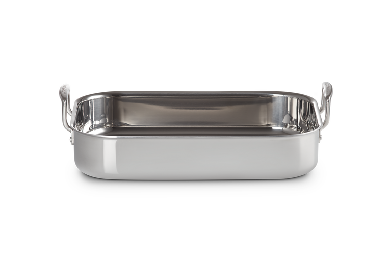 Le creuset stainless steel roasting pan sale