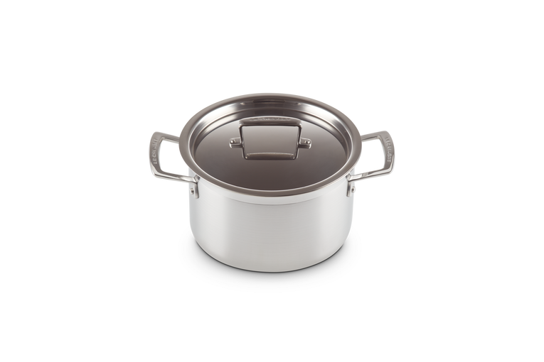 Le Creuset 3-Ply Stainless Steel Deep Casserole with Lid 18 x 9.3 cm