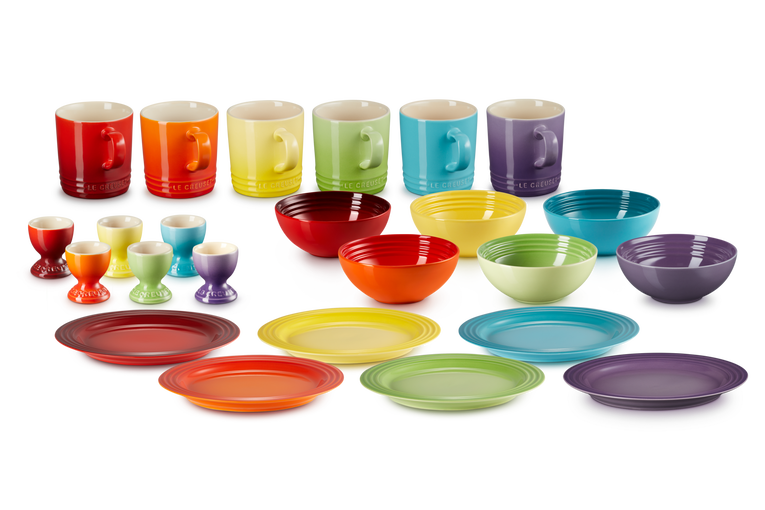 Le creuset rainbow plates outlet