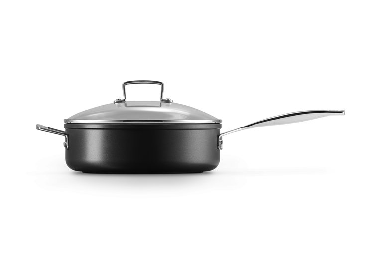 LE CREUSET - Toughened Non-Stick aluminium sauté pan with glass lid and  helper handle 26cm