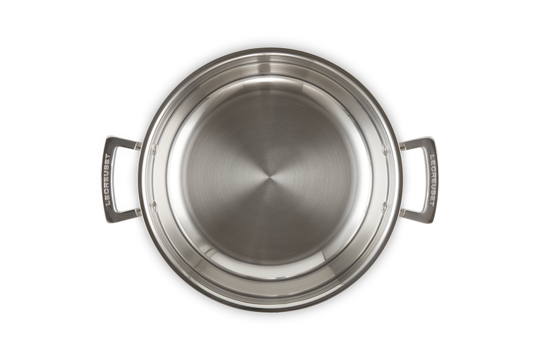 LE CREUSET SHALLOW CASSEROLE 3S ステンレス20 Le Creuset 3-Ply Stainless Steel Deep Casserole & Lid, 20cm