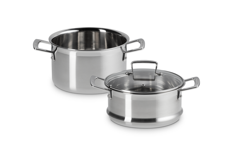 Steel casserole set top