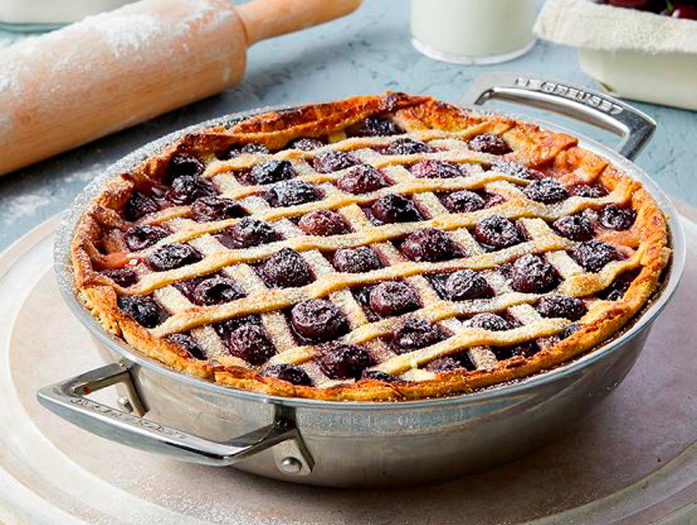 Deep Dish Lattice Apple and Cherry Pie