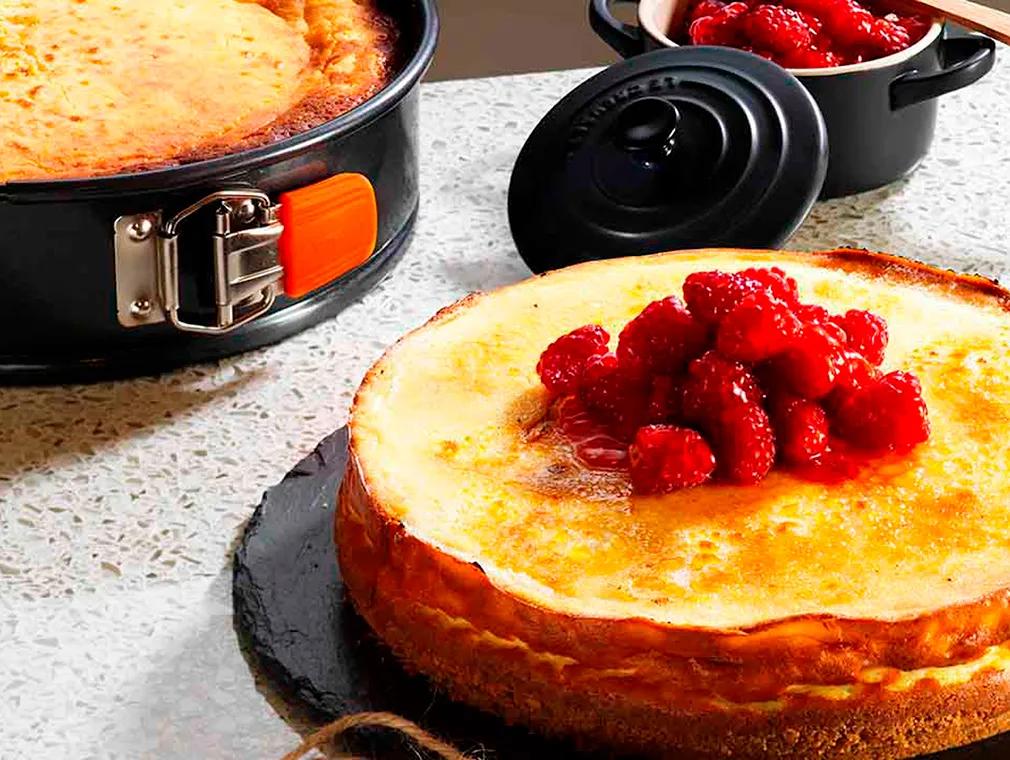 Baked Deep Vanilla Cheesecake with Burnt Sugar Topping