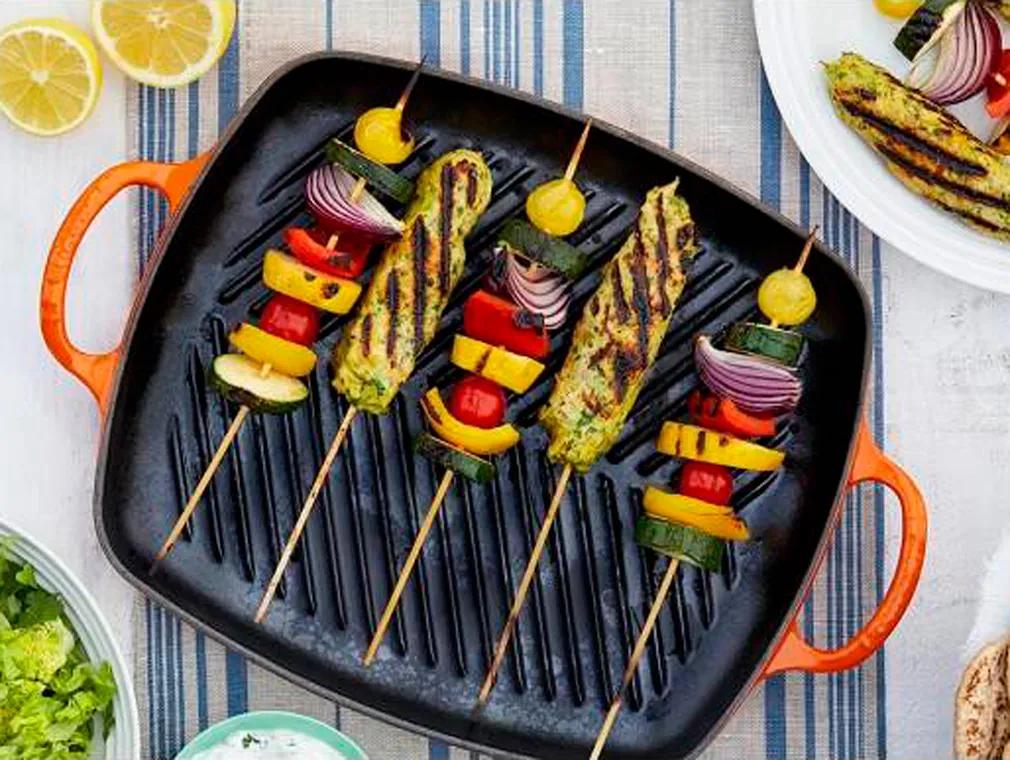 Mediterranean Vegetables & Chicken Kofta Kebabs