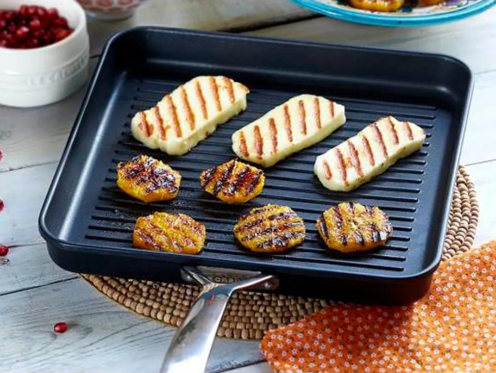 Chargrilled Halloumi with burnt Orange and Pomegranate