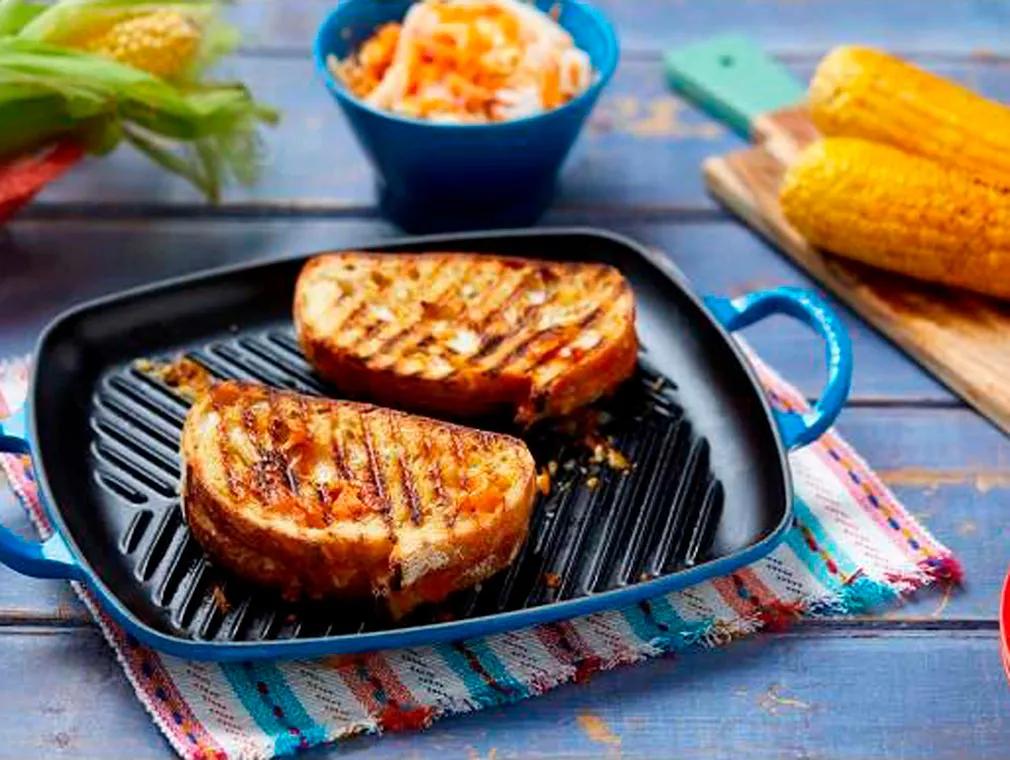 Ultimate Grilled Cheese Sandwich with Mak Kimchi