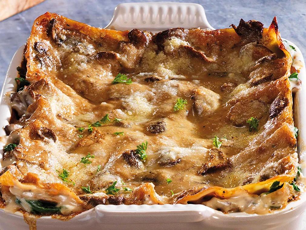 Porcini Lasagne with Fresh Spinach