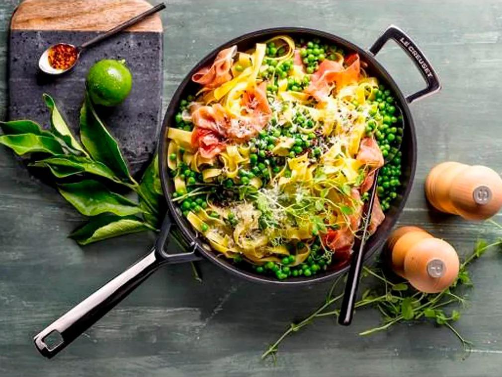 Fresh Pea, Parma Ham and Parmesan Pasta