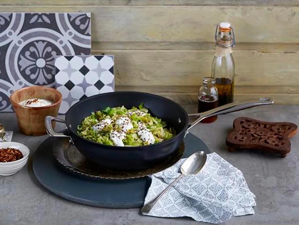 Spiced Sweetheart Cabbage Ribbons with Yoghurt