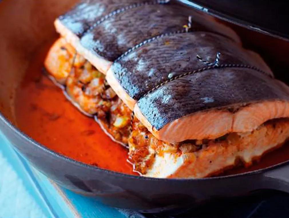 Cajun Spiced Salmon Roast with Summer Slaw