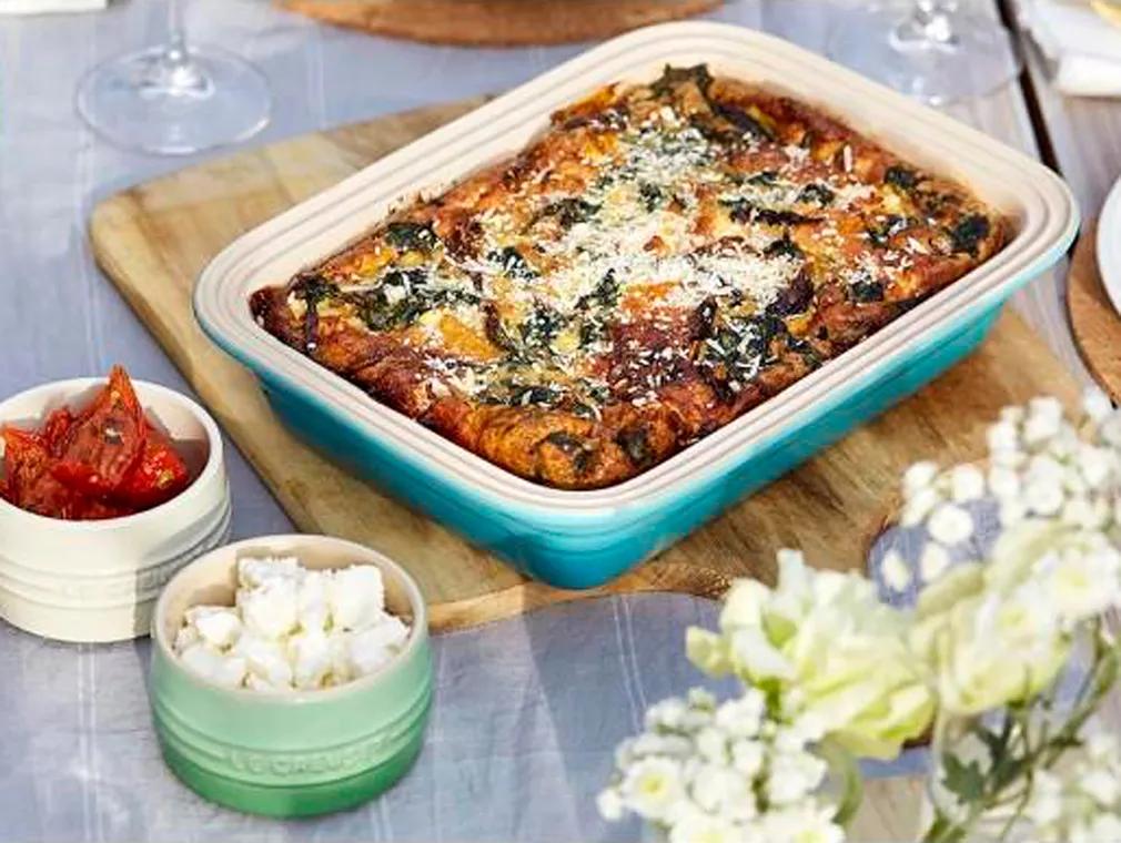 Oven-baked Squash, Sun-dried Tomato, Spinach & Feta Frittata