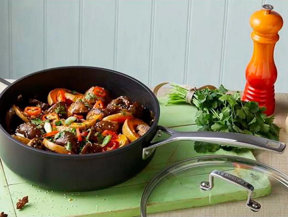 Braised Butternut Squash and Chestnut Mushrooms