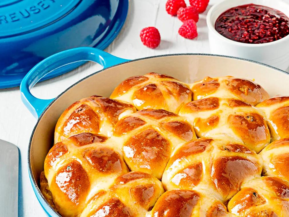 Hot Cross Bun Bread and Butter Pudding