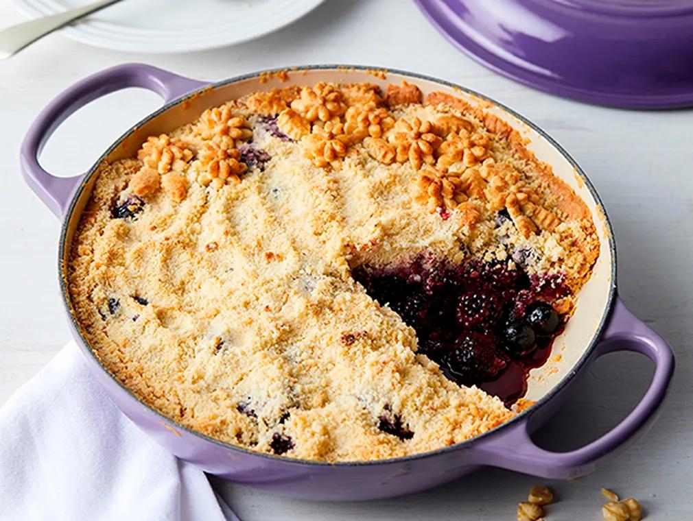 Blueberry & Blackberry Hazelnut Crumble Pie