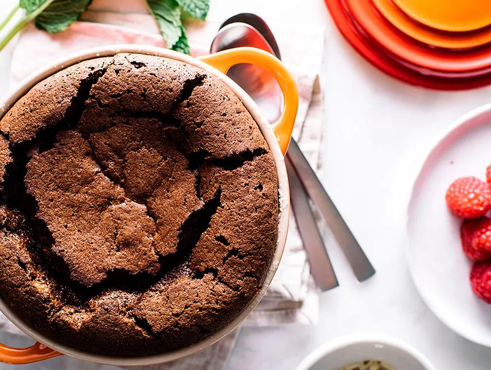 Almond Dark Chocolate Soufflé