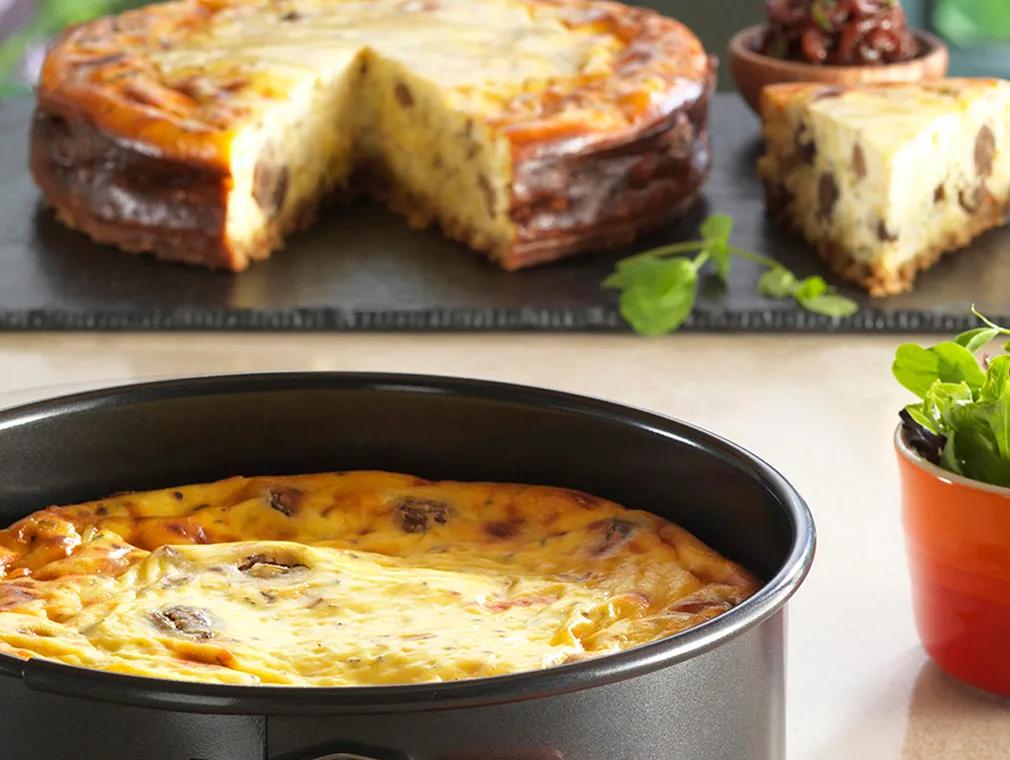 Savoury Chestnut Cheesecake with Onion Marmalade
