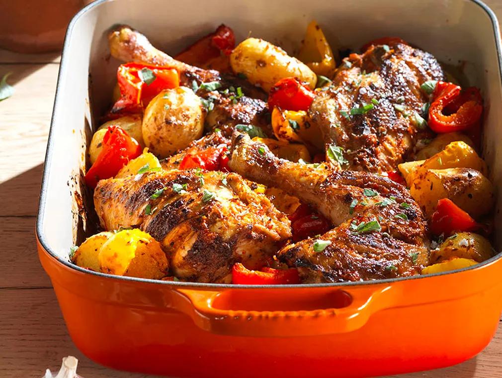 Piri Piri Chicken with Roasted Baby Potatoes & Peppers