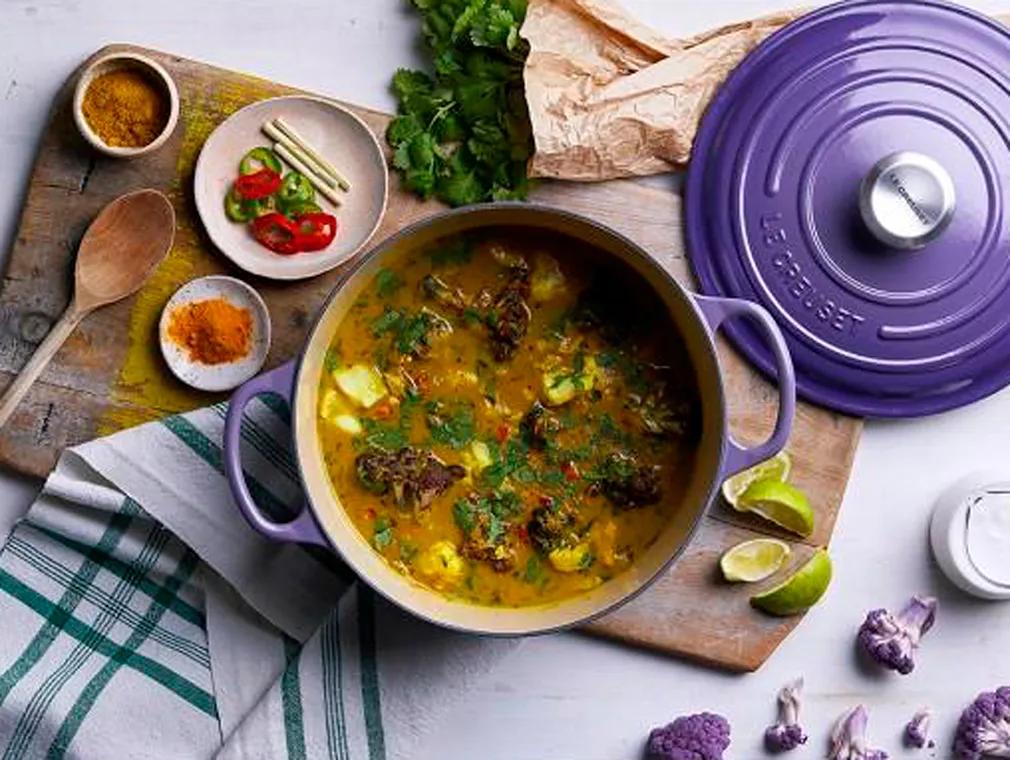 Turmeric, Coconut & Purple Cauliflower Fish Curry