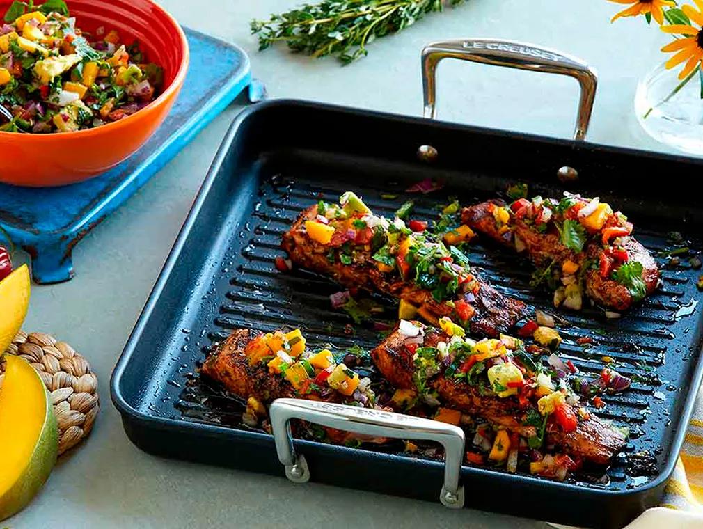 Jamaican Jerk Spiced Salmon with Mexican Mango Salsa by Original Flava