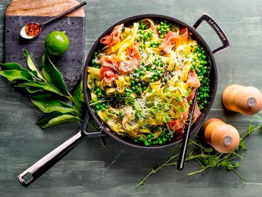 Fresh Pea, Parma Ham and Parmesan Pasta