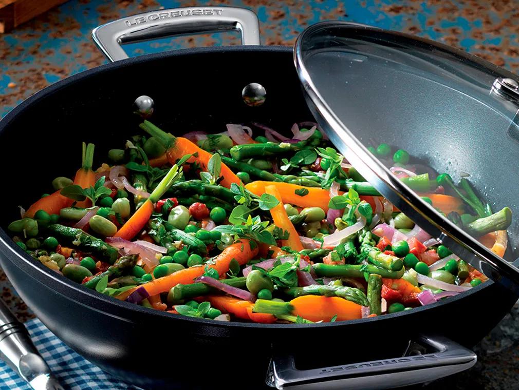Spring Vegetable Braise with Pancetta