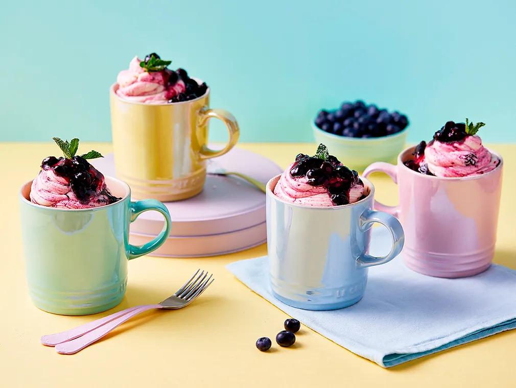 White Chocolate & Blueberry Mug Cakes