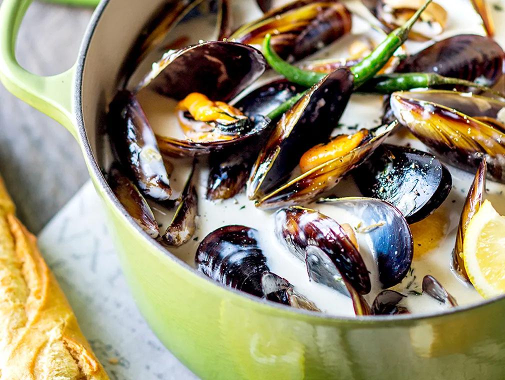 Mussels in a creamy sauce